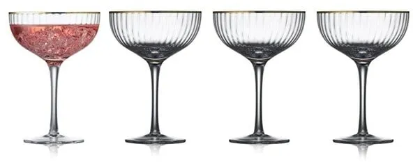 Lyngby Glas Palermo Cocktail glass 31 cl Gold 4 pcs.